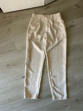 High-Waist Cream Trousers